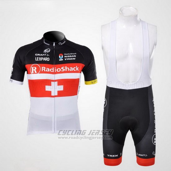 2012 Cycling Jersey Radioshack Champion Switzerland Short Sleeve and Bib Short